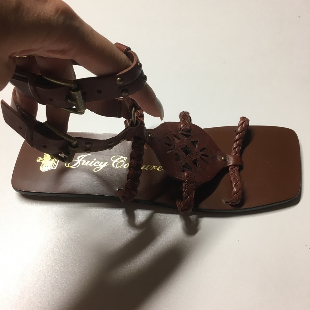 Juicy Couture Brown leather Gladiator Sandals, 8